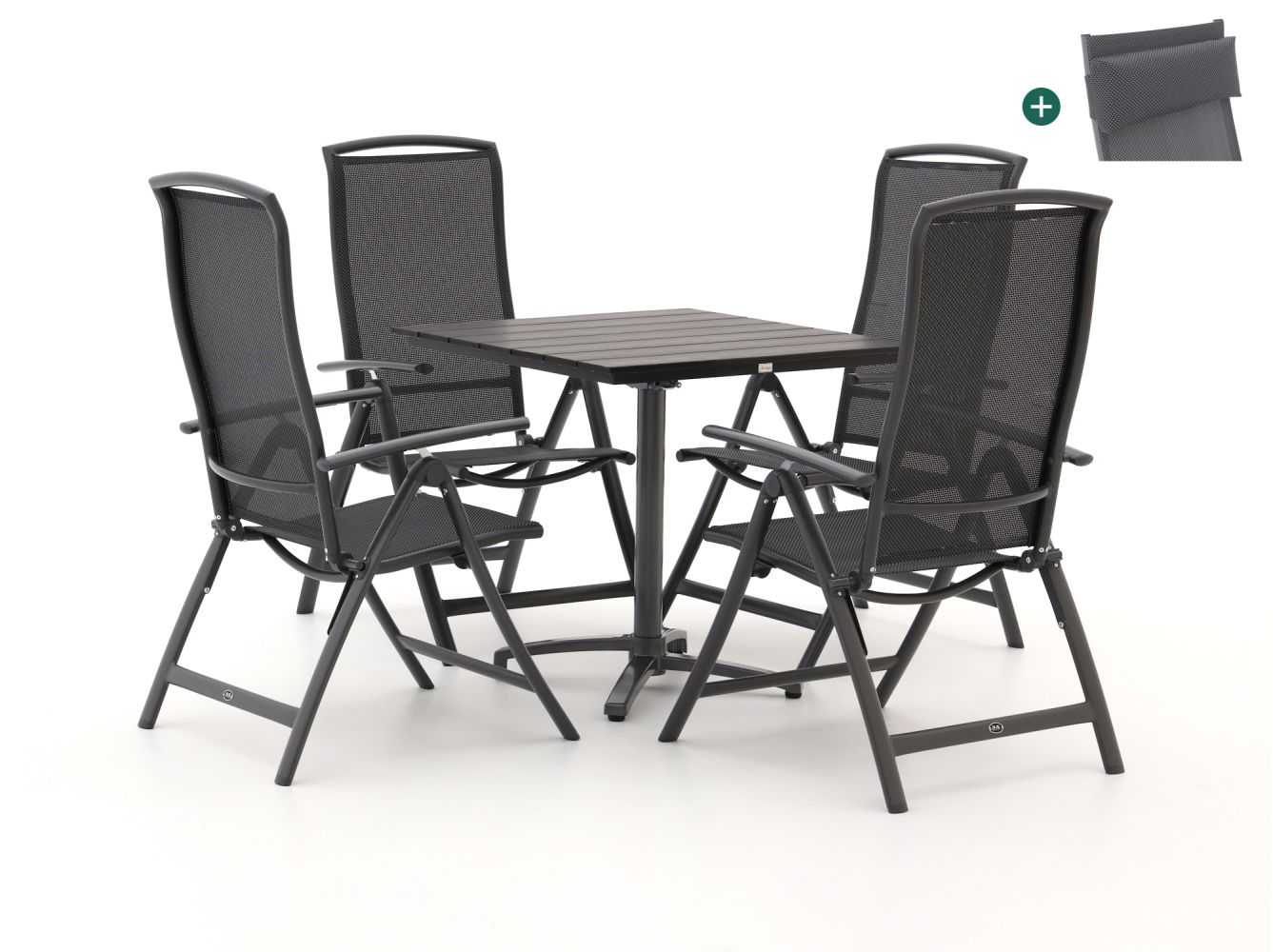 R&S Design Capri/Canzo 80 cm GartenmöbelSet 5teilig verstelbar